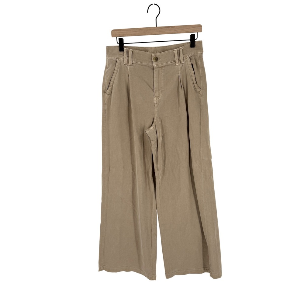 American Eagle Super High Rise Wide Leg Pants Tan 10 Pleated Boho Neutral Pants